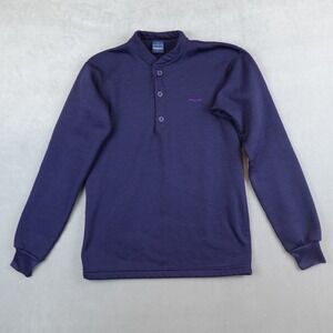Vintage Patagonia Capilene Sweatshirt Fleece Pullover Men S Blue Henley USA Made